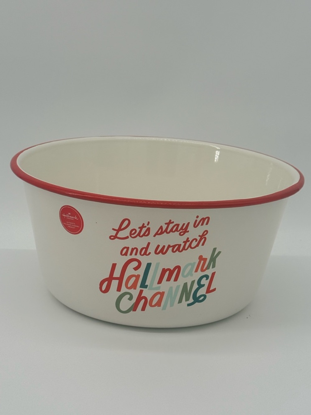 Hallmark Cream and Red Popcorn Bowl